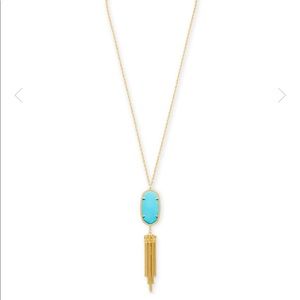 NEVER USED turquoise Rayne Gold long pendant